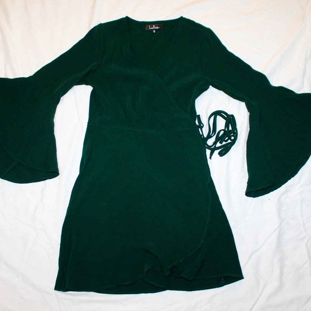 Lulu's Forest Green Wrap Dress